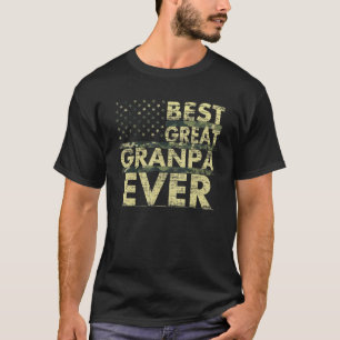 Bästa Underbara farfar Aldrig American Flagga Camo T Shirt