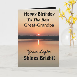 Bästa Underbara morfar Light Shines Bright Birthda Kort