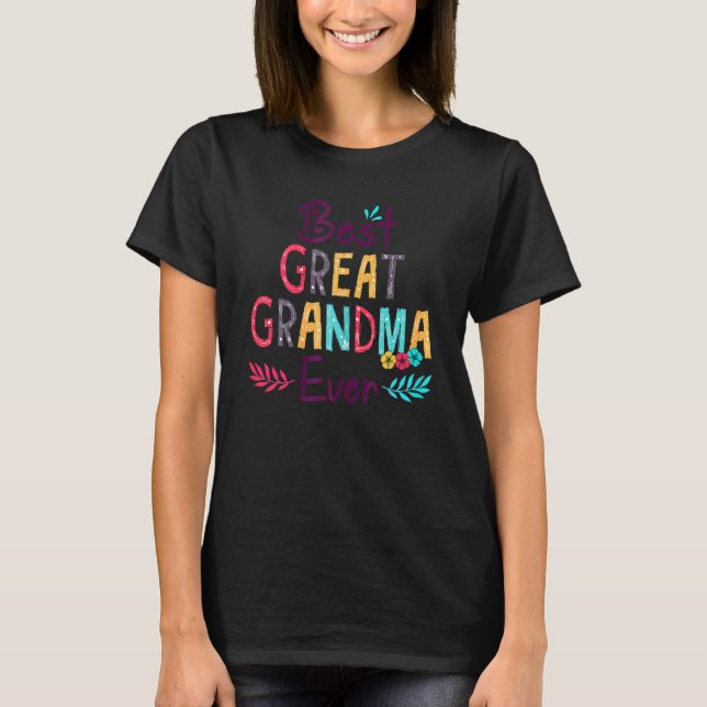 Bästa Underbara mormor någonsin Blommigt Dekoratio T Shirt (Framsida)