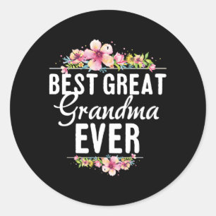 Bästa Underbara mormor någonsin Blommigt Runt Klistermärke