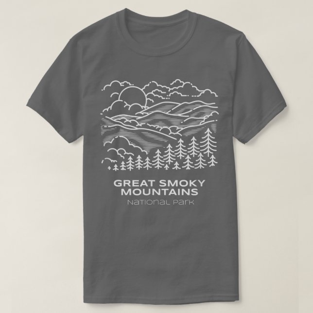 Bästa Underbara rökiga nationalparken Hike  T Shirt (Design framsida)
