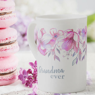 Bästa Underbarare mormor någonsin - Rosa vattenf Benporslin Mugg