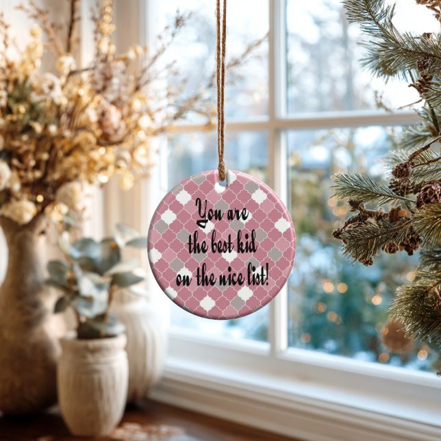 Bästa unge julgransprydnad keramik (Artistic Dual-Use! This personalized quatrefoil ornament doubles as a luxury gift tag.)