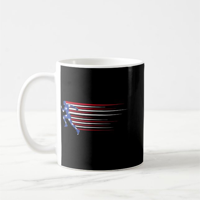 Bästa Usa Amerikansk Flagga Friidrott Present Lag  Kaffemugg (Vänster)