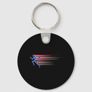 Bästa Usa Amerikanska Flagga Friidrott Present Lag Nyckelring