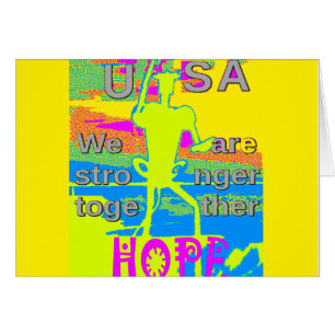 Bästa USA Hope Hillary Stronger tillsammans Hälsningskort