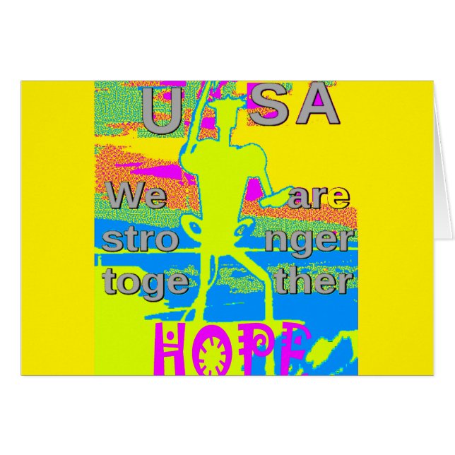 Bästa USA Hope Hillary Stronger tillsammans Hälsningskort (Framsidan Horizontal)