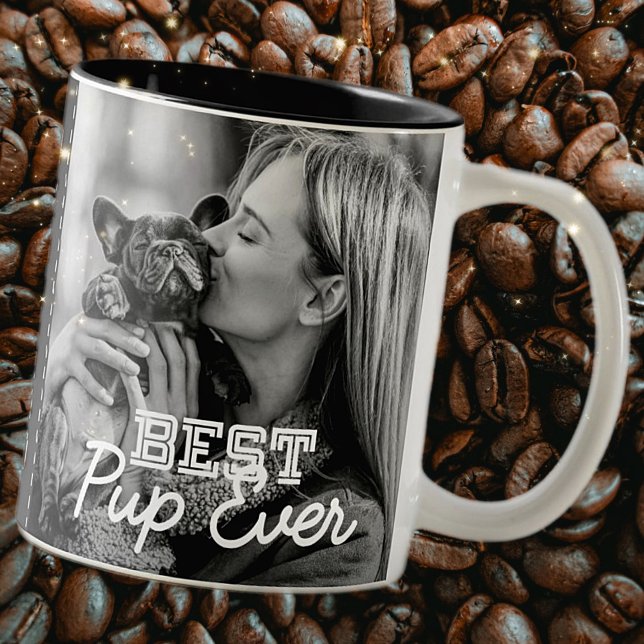 Bästa Valp någonsin Modern Coola Stitch Puppy Phot Två-Tonad Mugg (Skapare uppladdad)