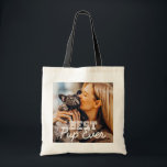 Bästa Valp någonsin Modern Coola Stitch Puppy Phot Tygkasse<br><div class="desc">Den här enkla och moderna designen består av serif- och kursiv typografi och lägger till ett foto av anpassningsbarna på dina valpar</div>