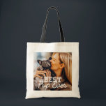 Bästa Valp någonsin Modern Coola Stitch Puppy Phot Tygkasse<br><div class="desc">Den här enkla och moderna designen består av serif- och kursiv typografi och lägger till ett foto av anpassningsbarna på dina valpar</div>