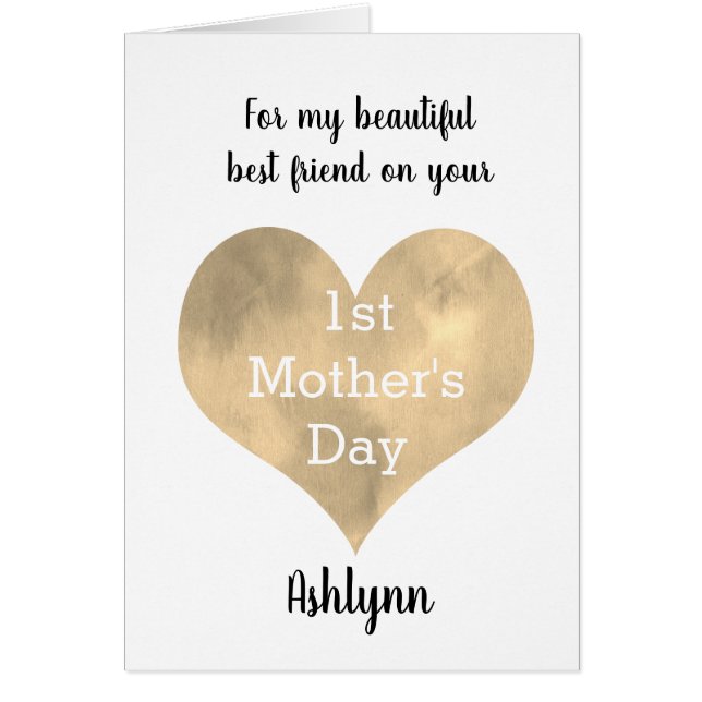 Bästa vän 1:a Mors dag Hälsningskort (Framsidan)