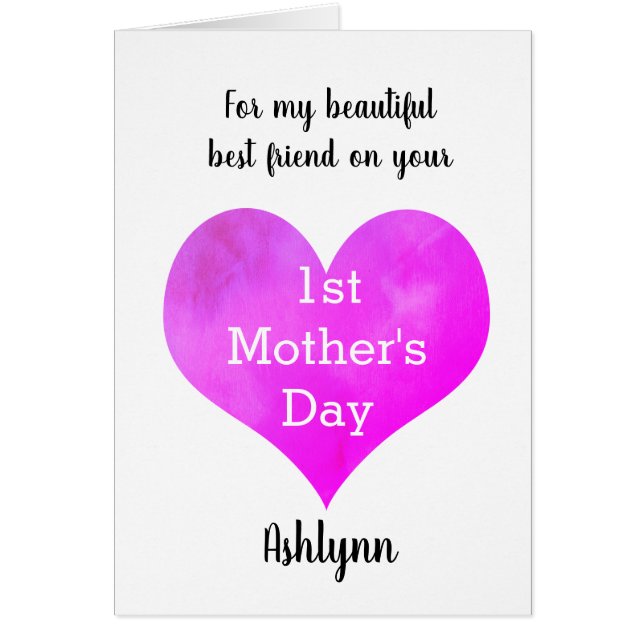 Bästa vän 1:a Mors dag Hälsningskort (Framsidan)