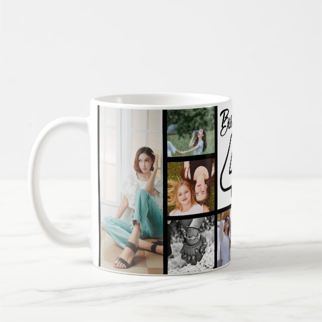 Bästa vän 4-någonsin-Anpassningsbarnas fotokollage Kaffemugg (Vänster)