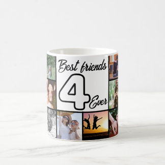 Bästa vän 4-någonsin-Anpassningsbarnas fotokollage Kaffemugg