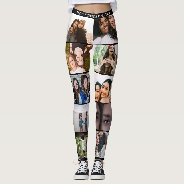 Bästa vän-Anpassningsbar Photo Collage skapar din  Leggings (Framsida)