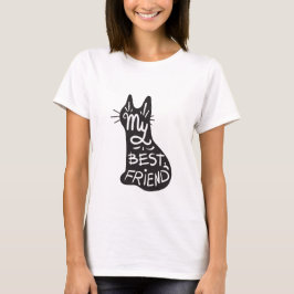 Bästa vän är min katt Roligt citat om svart katt T Shirt