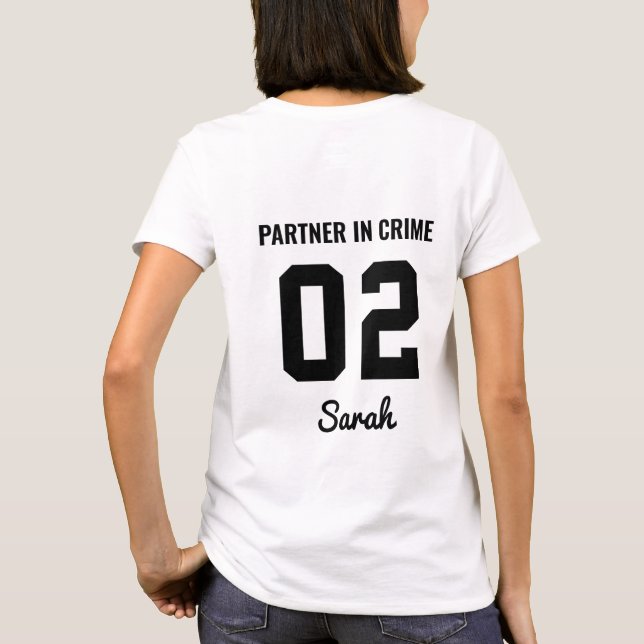 Bästa vän bestie rolig matchande partner i brott t shirt (Baksida)