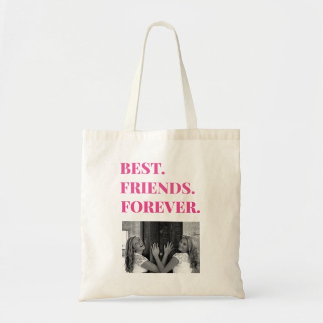 Bästa vän, BFF Bestie Photo Tote Bag Tygkasse (Framsidan)