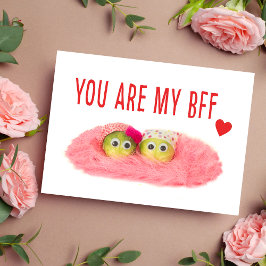 Bästa vän bff bestie rosa anpassad vykort