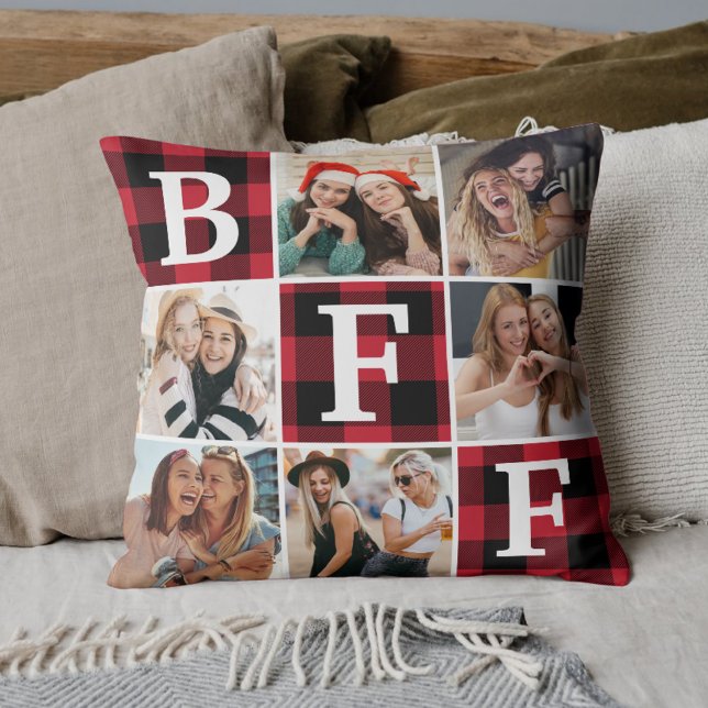 Bästa vän BFF Foto Collage Vänskap Presenter  Kudde (Skapare uppladdad)