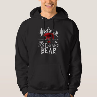 Bästa Vän Björn Jul Pyjamas Röda Randig Buffel Hoodie