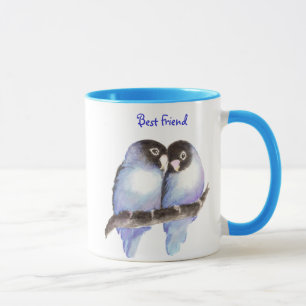 Bästa vän, Blue Love birds, Nature Mugg