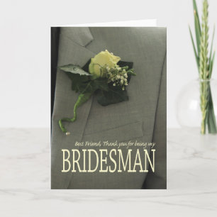 Bästa vän Bridesman tack Kort