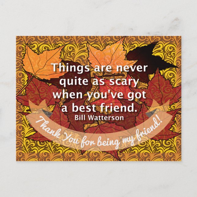 Bästa vän-citat vykort (Framsida)