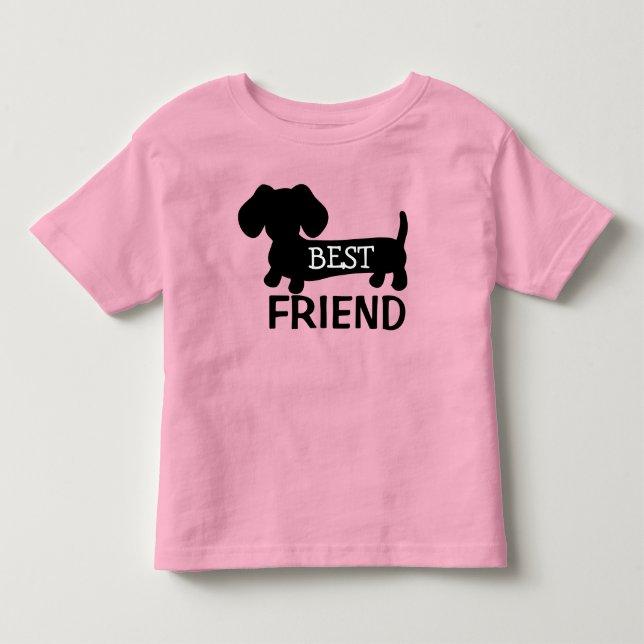 Bästa vän Dachshund Småbarn Shirt-Rosa T Shirt (Framsida)