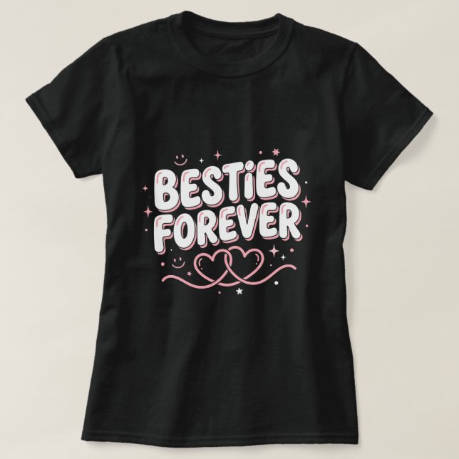 Bästa Vän Dag Tröja: Retro Bästisar För Evigt  T Shirt (Design framsida)