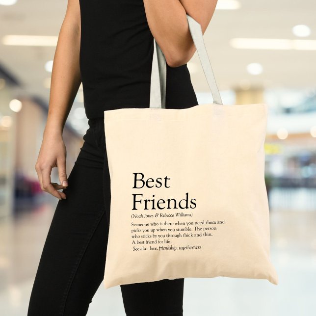 Bästa Vän Definition Modern Tygkasse (Personalized Best Friends Definition Modern Tote Bag)