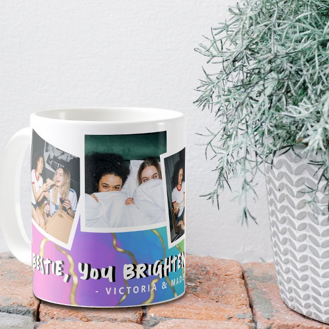 Bästa vän 'Du lyser upp mitt liv' Regnbågsfoto Kaffemugg (Skapare uppladdad)