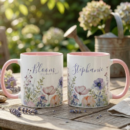 Bästa vän födelsedag vildblomma botanisk mugg