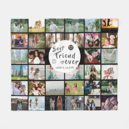 Bästa vän för 34-fotokollage Ull Blanke Fleecefilt
