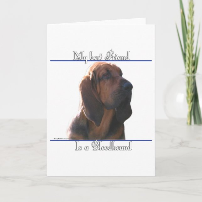 Bästa vän för blodhund; gåvor för blodhund; helgkort (Framsida)