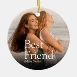 Bästa vän-foto BFF Bestie Definition Modern Julgransprydnad Keramik