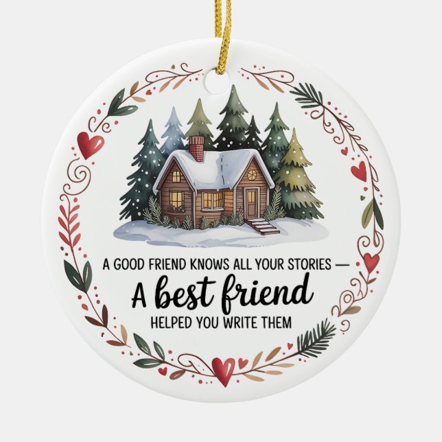 Bästa Vän Foto Julgran Ornament (Framsidan)