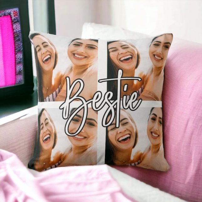 Bästa vän-fotosamlingstext Dekorativ kudde (Skapare uppladdad)