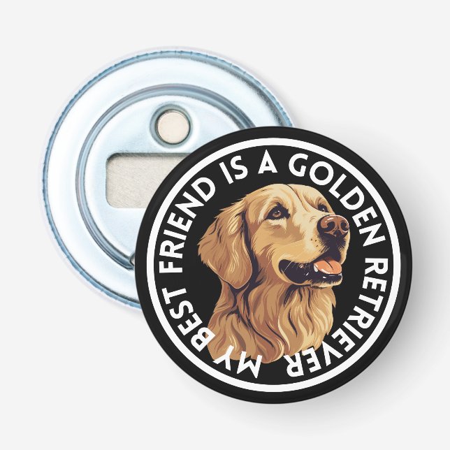 Bästa vän Golden Retriever Flasköppnare (Framsidan)