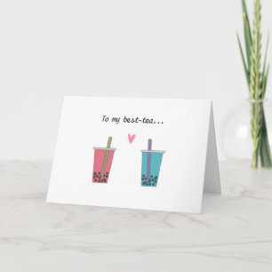 Bästa vän, gulligt bestie bubbelte kort
