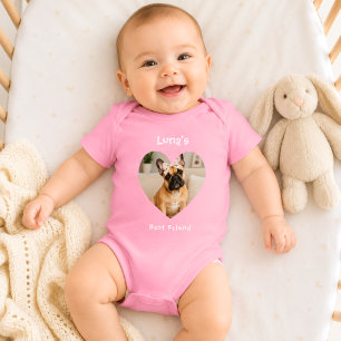 Bästa vän Hund Foto Hjärta Rosa Flicka T Shirt