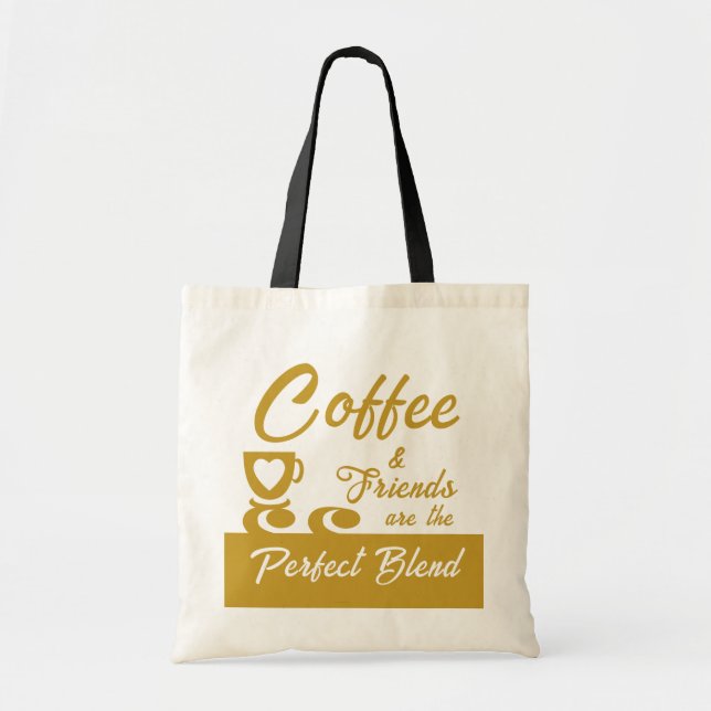 Bästa vän kaffe älskare guld tygkasse (Framsidan)