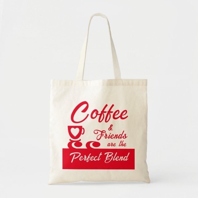 Bästa vän kaffe älskare röd tygkasse (Framsidan)