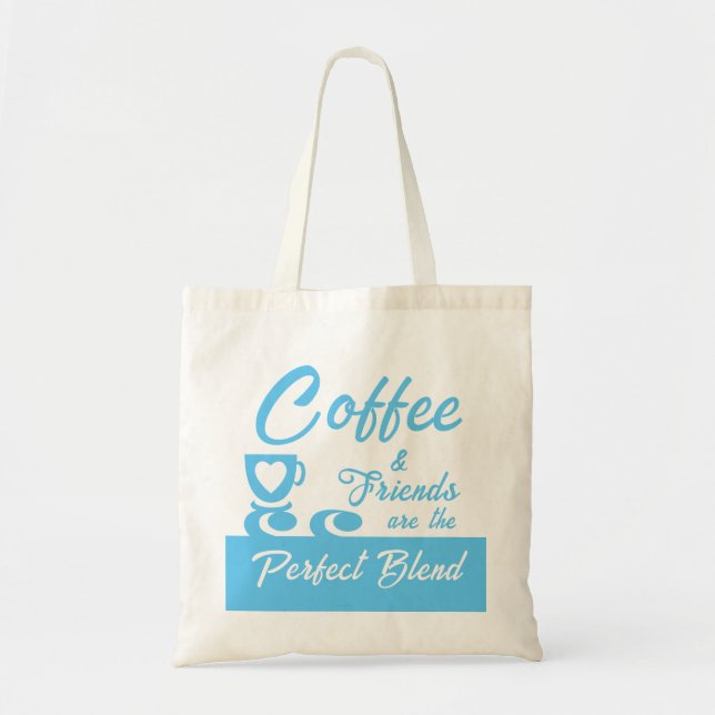 Bästa vän kaffet älskare himlar blått tygkasse (Framsidan)