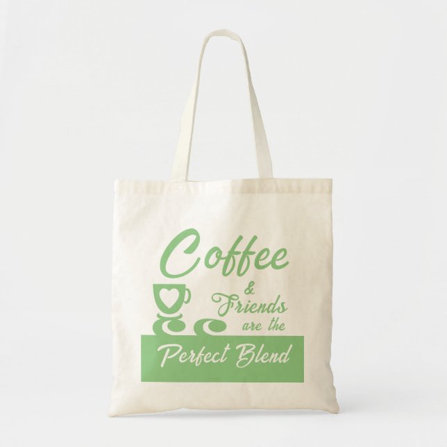 Bästa vän-kaffet älskare-sage tygkasse (Framsidan)