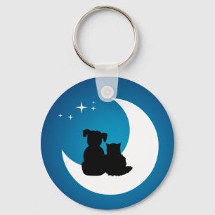 Bästa vän - katt- och hundkeychain nyckelring