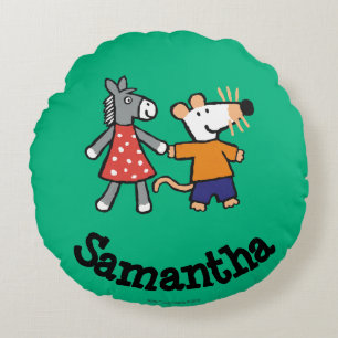Bästa vän Maisy och Dotty hållhänder Rund Kudde