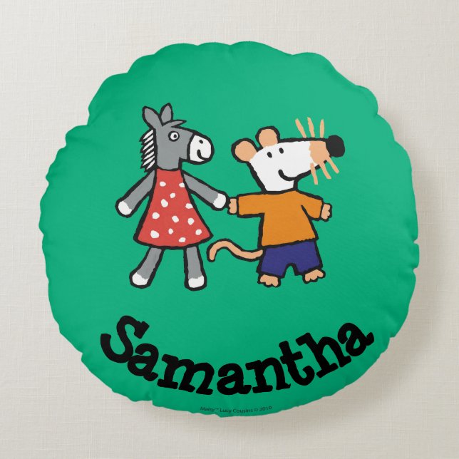 Bästa vän Maisy och Dotty hållhänder Rund Kudde (Framsidan)