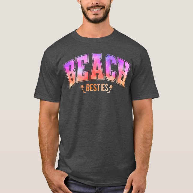 Bästa vän Matching Beach Tie Dye Bestie Resa BFF T Shirt (Framsida)