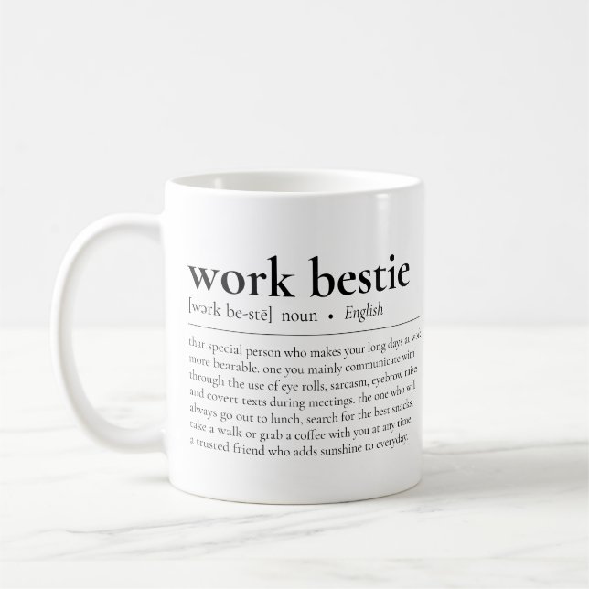 Bästa vän-medarbetare för arbetsBestie-definitions Kaffemugg (Vänster)